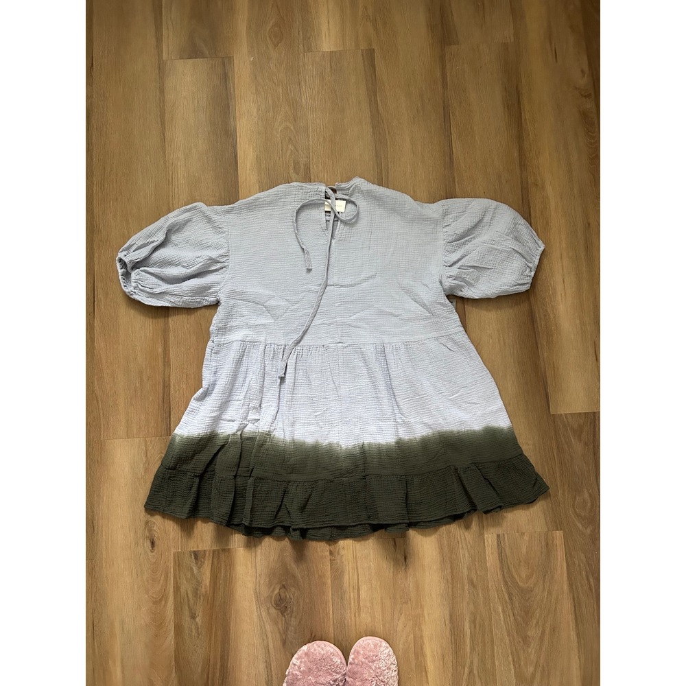 Current Air Dariya Dip Dyed Tunic Dress XS Blue Green Ombre Boho Anthropologie - Picture 3 of 9